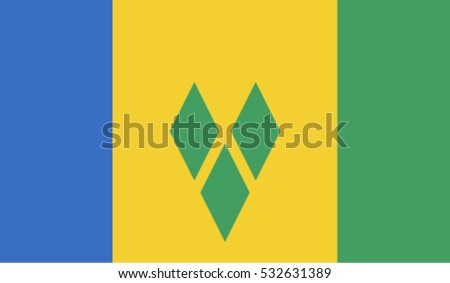 Flag of Saint Vincent and the Grenadines vector illustration