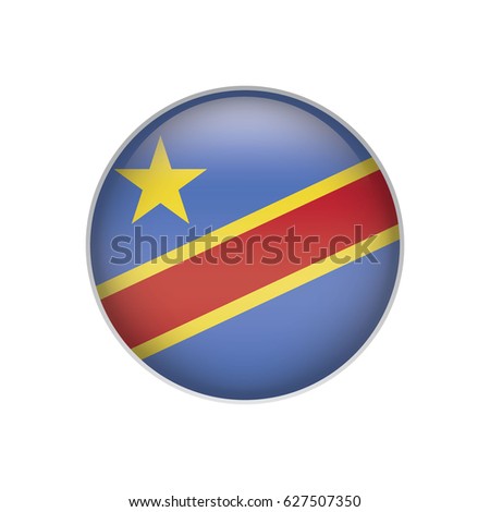Congo Democratic flag button