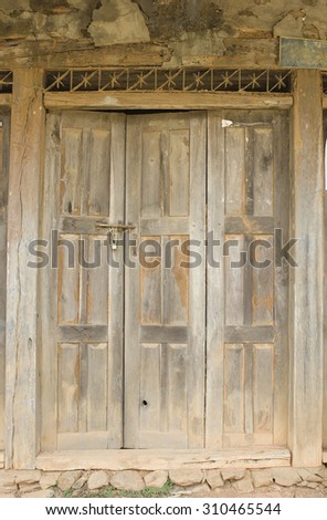 The Old wooden Door with Cracked Paint, Background