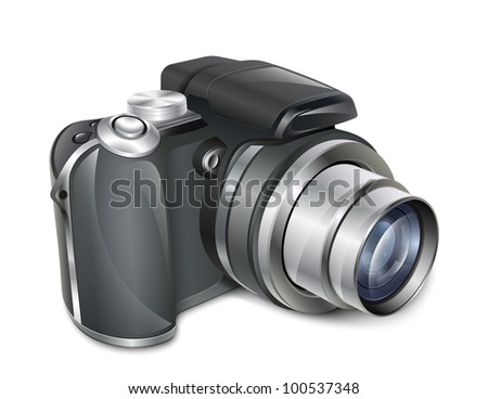 Digital photo camera. Professional illustration in EPS10 vector format