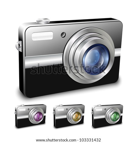 Digital compact camera. Vector illustration
