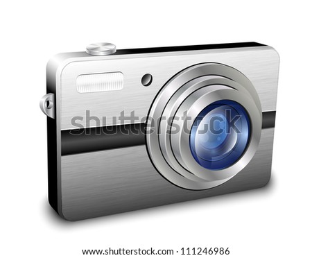 Digital compact photo camera. Vector
