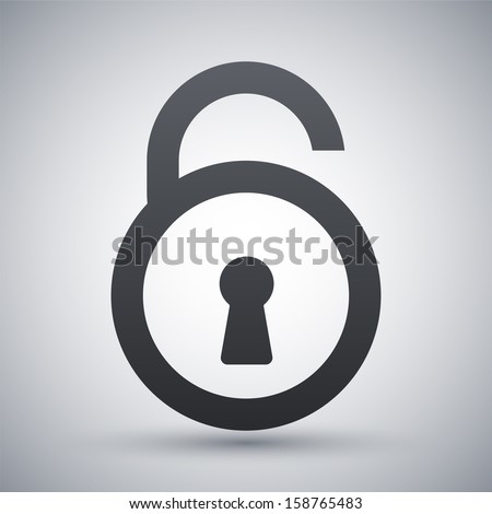 Vector open padlock icon