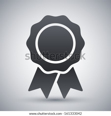 Vector badge with ribbons icon