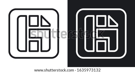 Sim card or sim menu app icon for smartphone, tablet, laptop or other smart device with mobile interface. Minimalistic two-tone version on black and white background