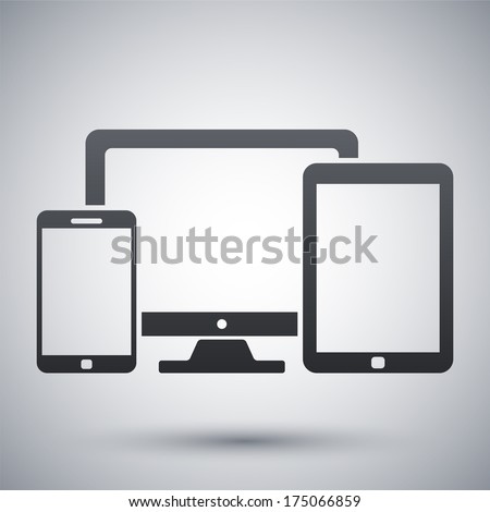 Vector smartphone, tablet and PC icon
