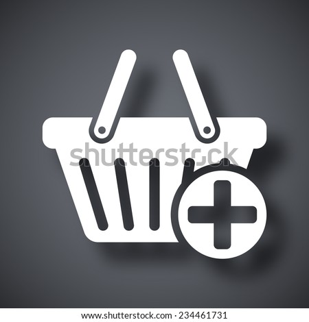 Vector add to shopping basket icon