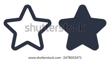 Star simple icons set designed in filled, outline, line and stroke style