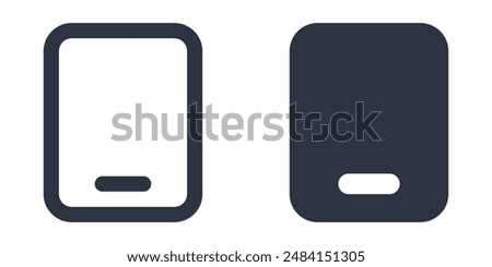 Tablet PC or e-reader simple icons set designed in filled, outline, line and stroke style