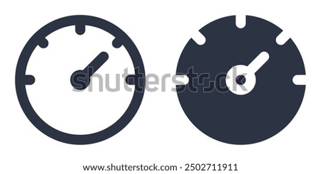 Analog Gauge simple icons set designed in filled, outline, line and stroke style