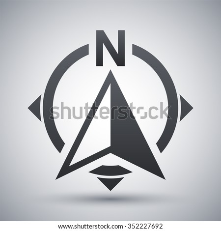 North direction compass icon, stock vector