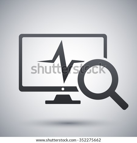 Computer diagnostics icon, vector