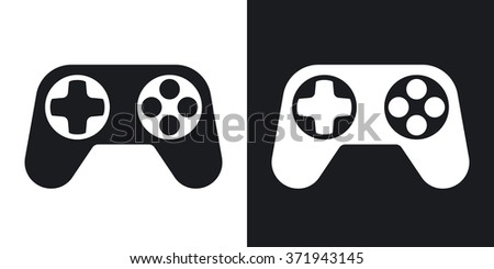 Gamepad vector icon. Two-tone version on black and white background