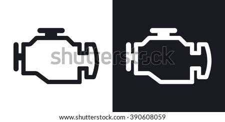 Vector engine icon. Two-tone version on black and white background