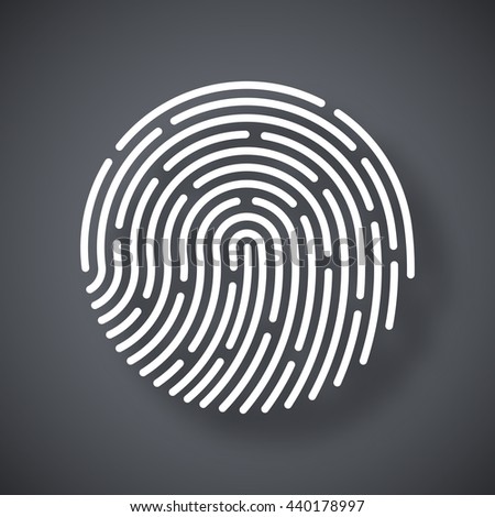 Vector Fingerprint icon. Fingerprint simple icon on a dark gray background