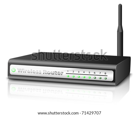 Wireless Router. Vector illustration