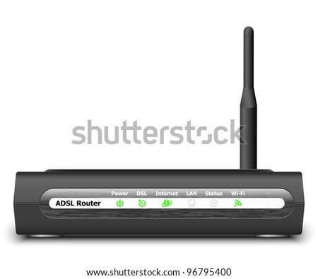 Wireless ADSL Router Icon. Vector Illustration