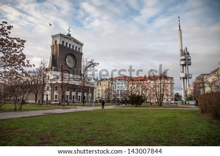 PRAGUE, CZECH REPUBLIC - DECEMBER 2012 -The Church of the Most Sacred Heart of Our Lord