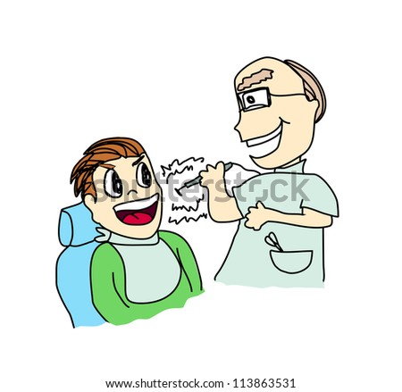 Vector Cartoon Of Dentist With Patient - 113863531 : Shutterstock