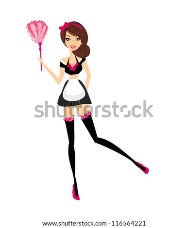 Sexy Pinup Style French Maid Stock Vector Illustration 116564221 ...