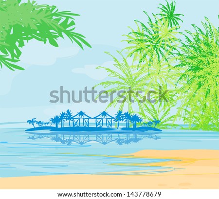 Tropical beach  landscape vector