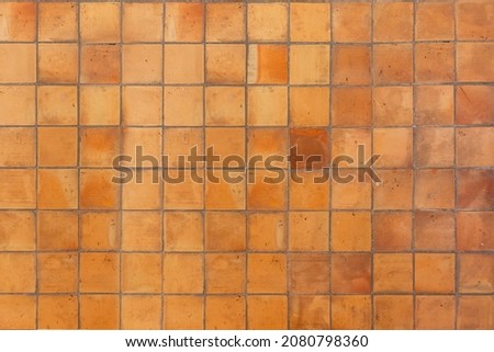 Floor composed by Brown tile earthenware, for texture and background Foto stock © 
