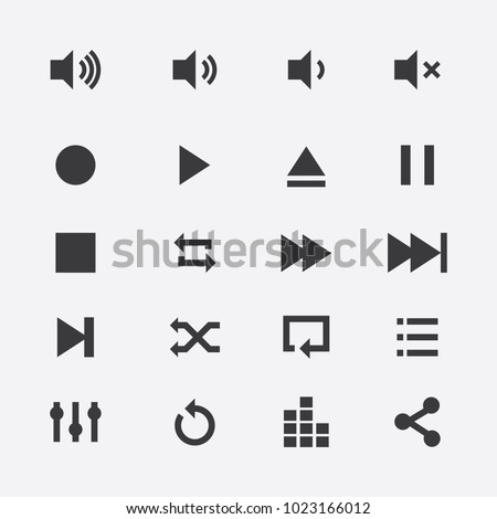Audio Video control icons.Media control buttons