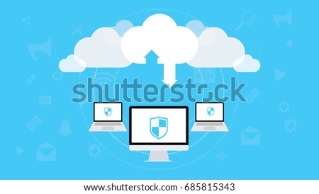 Cloud computing illustration.Data storage device.