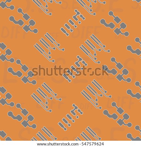 Seamless pattern with abstract routing on colorful background with lettering  