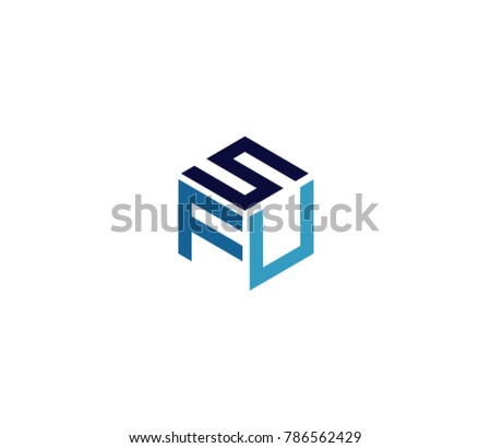 Three letter icon. letter SFU logo
