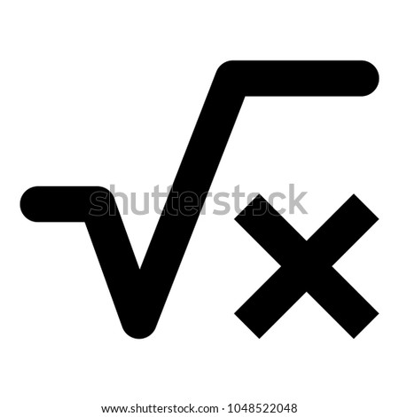 Square root of x axis icon black color