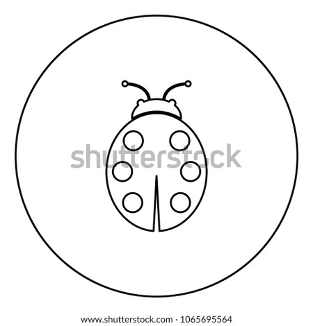 Ladybird black icon in circle