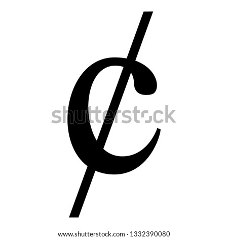 Cent symbol sign dollor money icon black color vector illustration flat style simple image