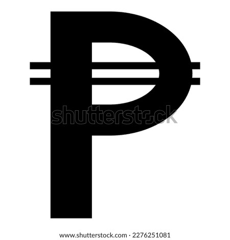 Sign of Philippine peso currency money symbol Pesos icon black color vector illustration image flat style simple