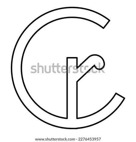 Symbol Cruzeiro currency sign Brazilian money contour outline line icon black color vector illustration image thin flat style