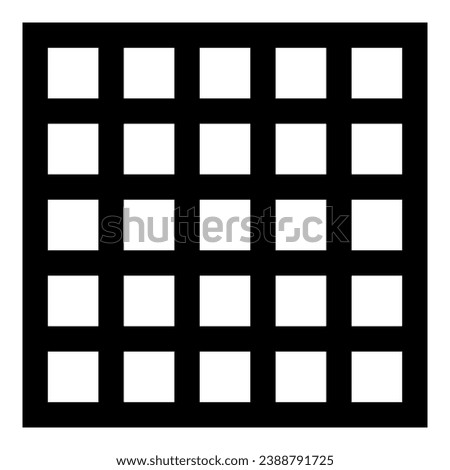 Grating grate lattice trellis net mesh BBQ grill grilling surface square shape icon black color vector illustration image flat style simple