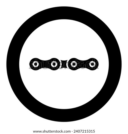 Chain bicycle link bike motorcycle two element icon in circle round black color vector illustration image solid outline style