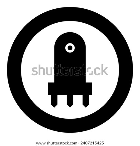 Laser level tool measure building engineering equipment device for builder construction tool icon in circle round black color vector illustration image solid outline style