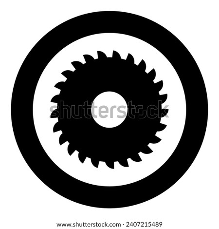 Round knife millstone circular saw disc icon in circle round black color vector illustration image solid outline style