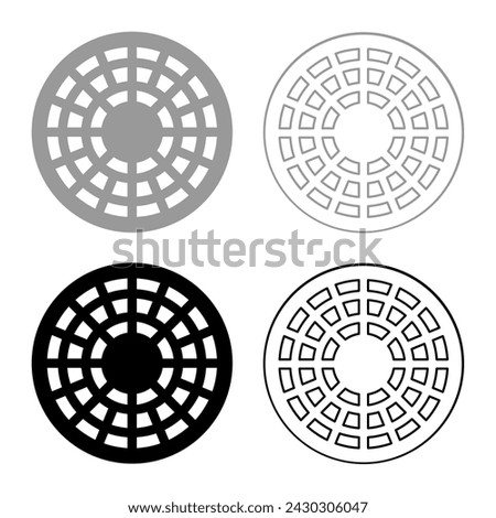 Similar – Image, Stock Photo round manhole cover on rain wet road
