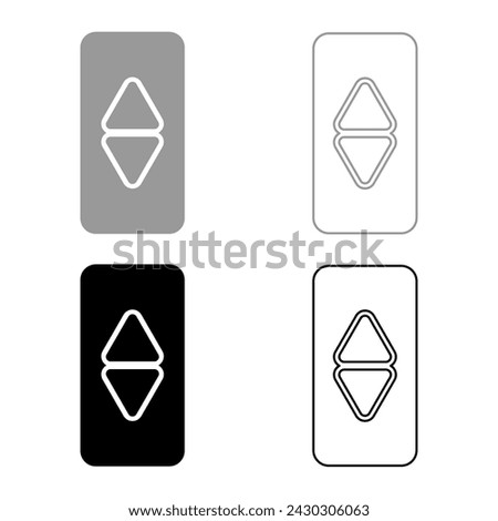 lift button elevator panel up and down each floor with arrow choice set icon grey black color vector illustration image solid fill outline contour line thin flat style