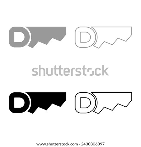 Saw set icon grey black color vector illustration image solid fill outline contour line thin flat style