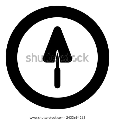 Trowel stucco trowels icon in circle round black color vector illustration image solid outline style