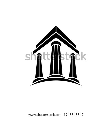 Pillar flat logo template ready for use, suitable for law symbol, justice icon, building construction, old architecture, university and others