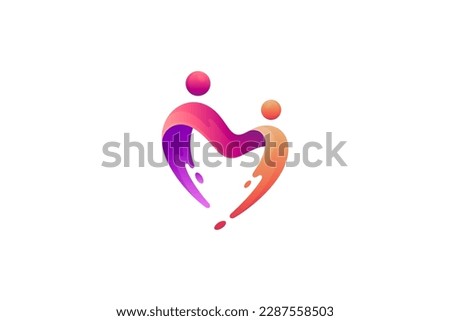 Heart logo with two people icon shape