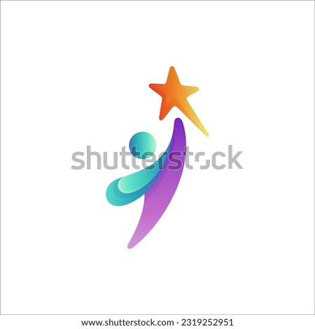 Logo of a little boy jumping to reach for the stars