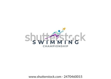 Swimming championship competition logo design