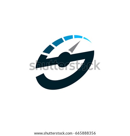 Letter S Speedometer Logo Foto stock © 