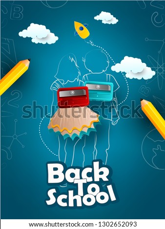 Back to school vector banner,poster card design with 3d yellow sharp wooden pencils and Welcome Back to School text