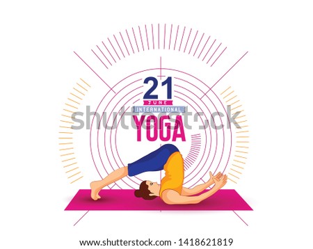 illustration of 21 june international yoga day woman doing asana for Yoga